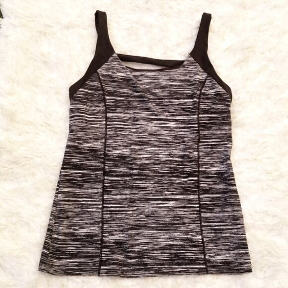 Black White Tank Top Victoria's Secret VSX Size L Space Dye Stretch Sleeveless - Picture 9 of 10
